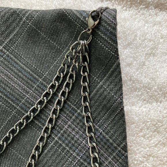 Grey Plaid Lined Skirt - Picture 5 of 5